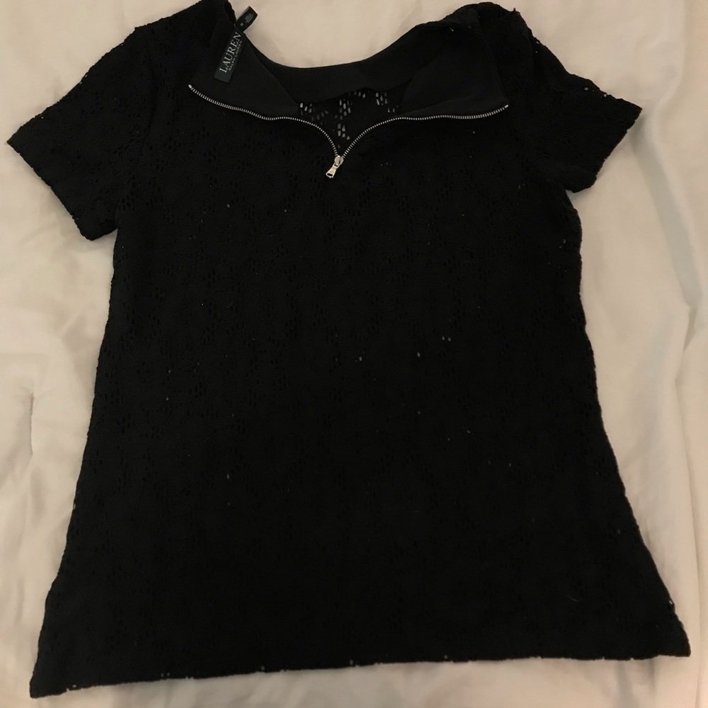 Women’s Lauren by Ralph Lauren black lace top - Picture 4 of 6